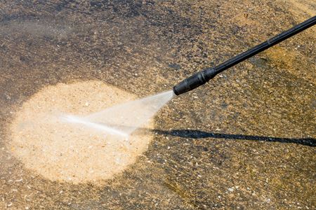 Floor cleaning with high pressure water jet Floor cleaning with high pressure water jet